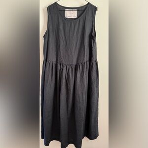 NotPerfectLinen Maxi Smock Dress - Charcoal